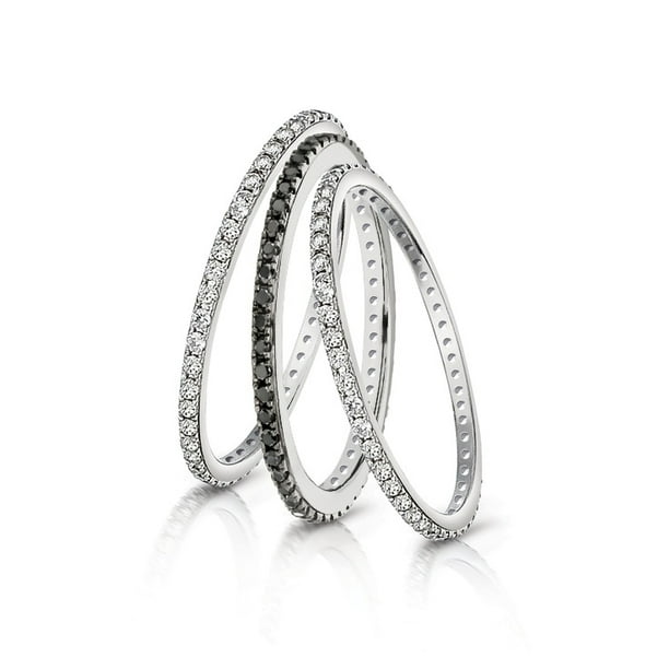 4.2 TCW 3 mm Round Cut CZ Stackable Eternity Bridal Wedding Band 925 Ring 4-11 4.2 TCW 3 mm Round Cut CZ Stackable Eternity Bridal Wedding Band 925 Ring 4-11